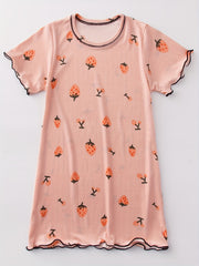 Girls Casual Dress Short Sleeve Long T shirt Pajamas