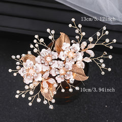 Rhinestone Bridal Hair Clip Wedding Hair Pin Golden