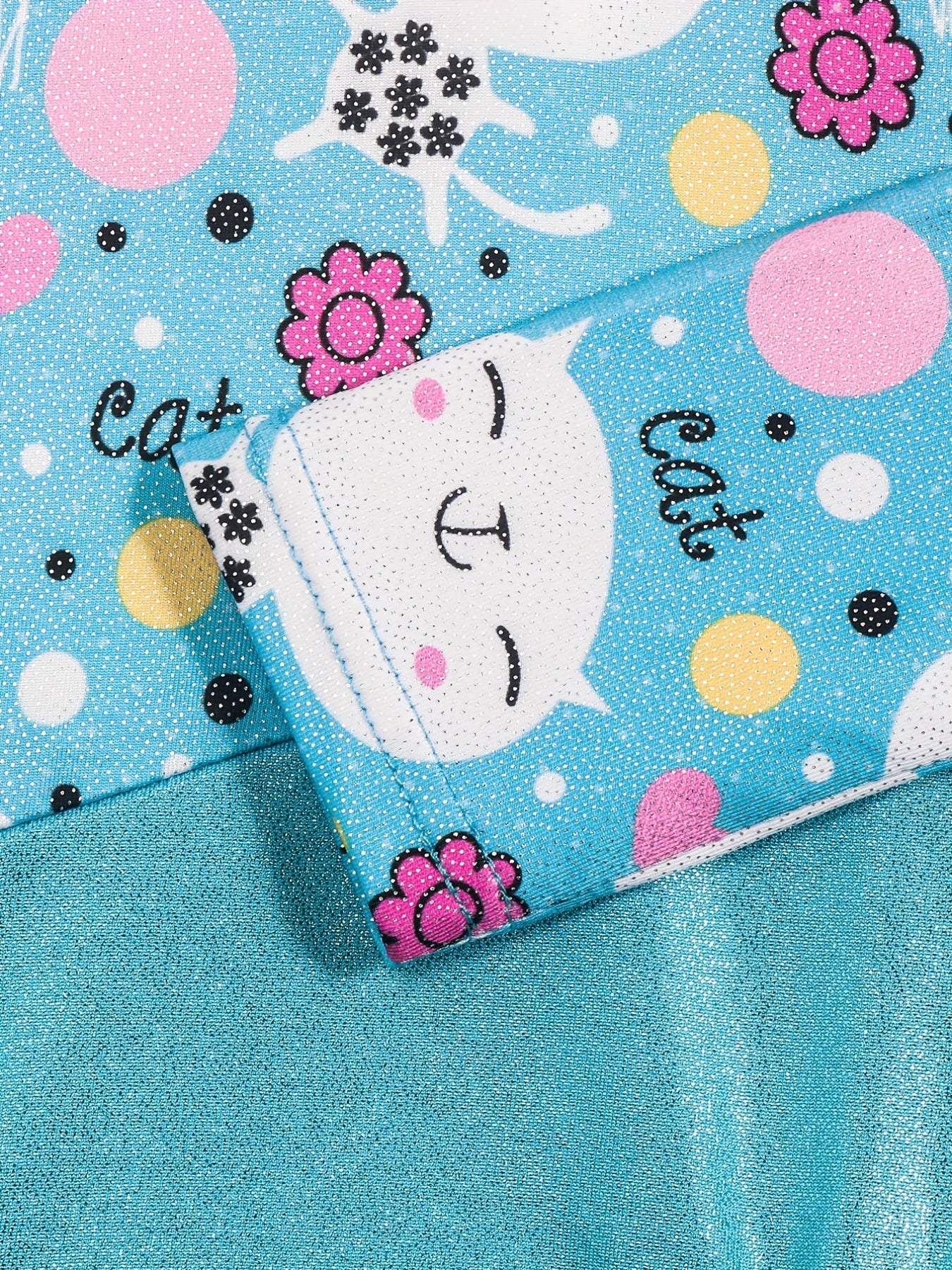 Girl's Cartoon Cat Gymnastics Long Sleeve Leotard