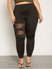 High Rise Mesh Skinny Yoga Pants