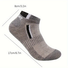 5 Pairs Men's Casual Block Sports Crew Socks Breathable Comfy Stockings
