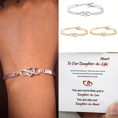 Heart Infinity Bangle Bracelet Gift for Daughter In Law
