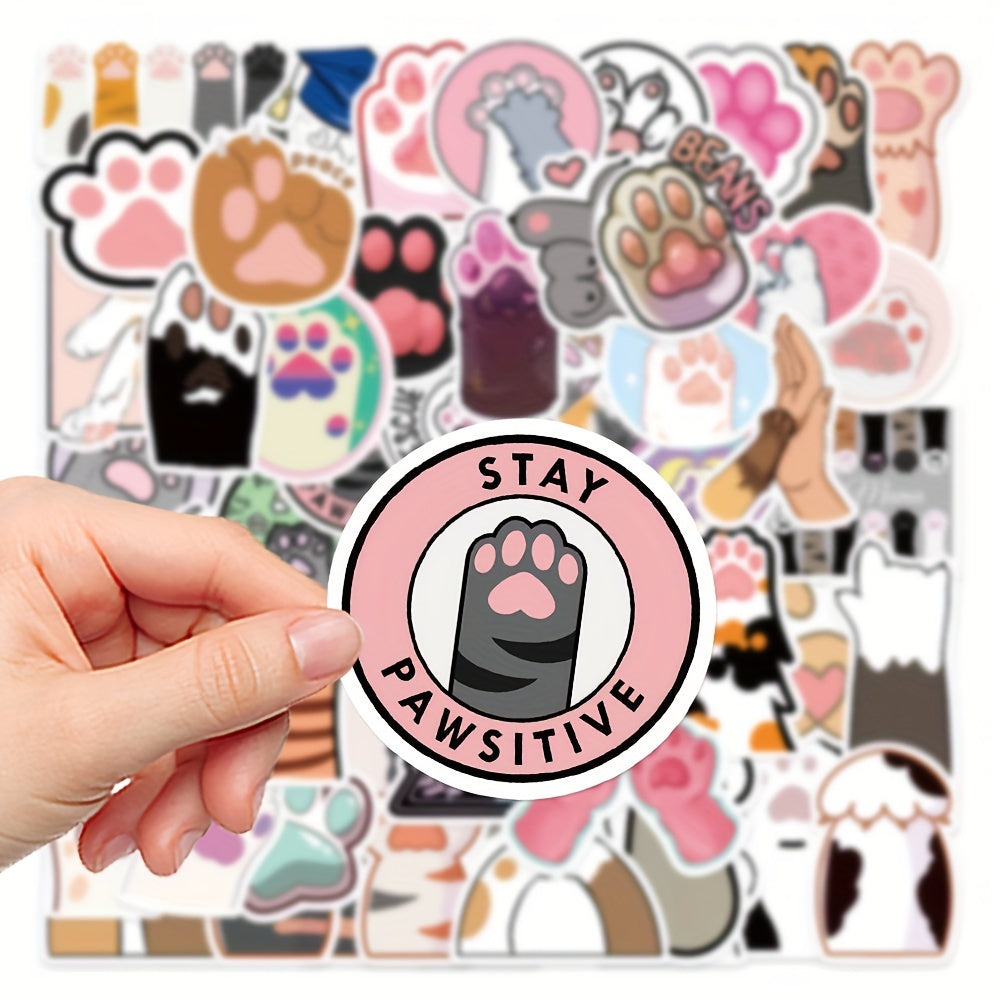 61pcs Cat Claw Stickers Laptop Helmet Decoration Waterproof DIY