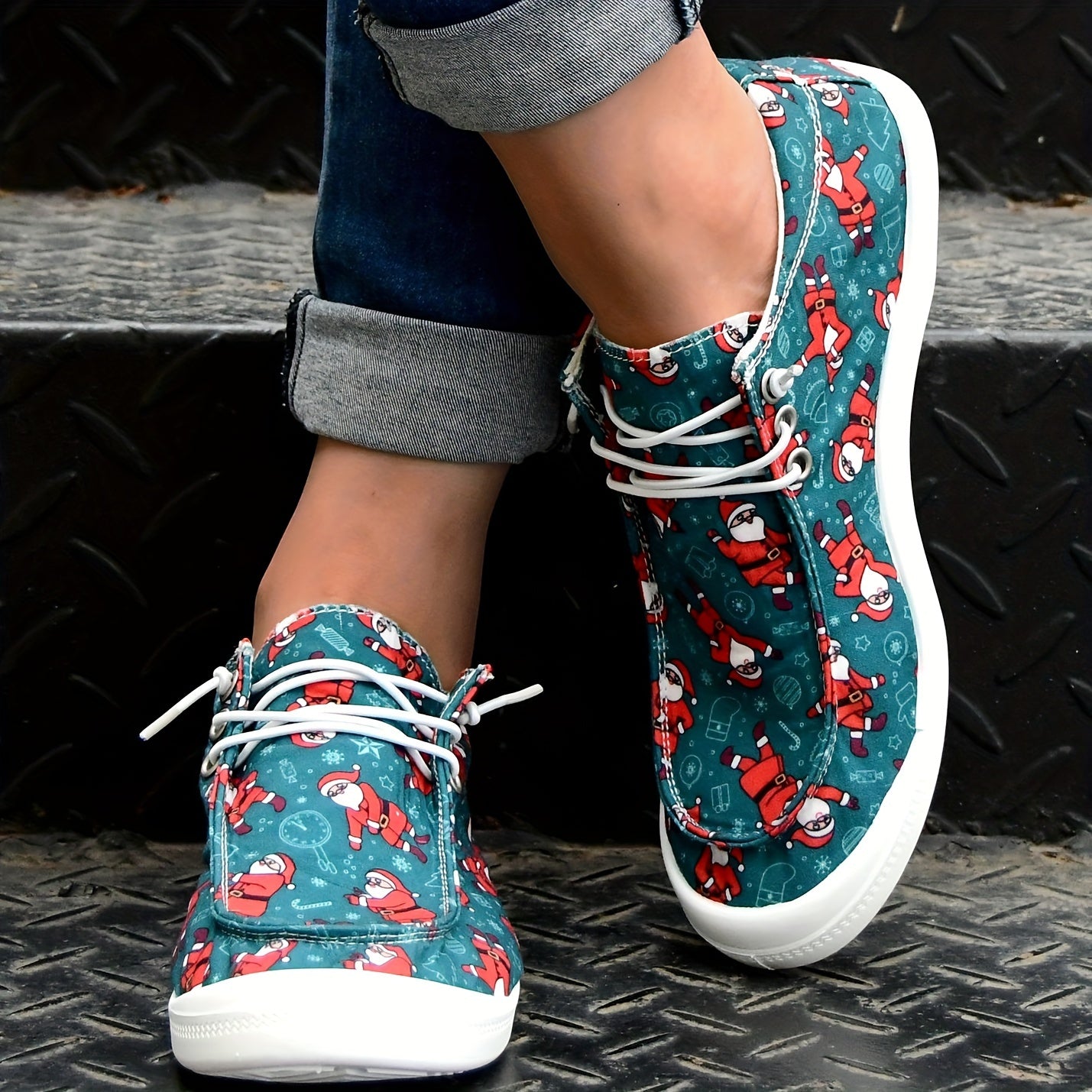 Women's Christmas Santa Claus Sneakers Lightweight Casual Shoes