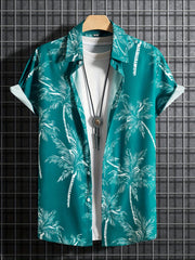 Palm Tree Pattern Hawaiian Shirt Men's Summer Vacation Resort