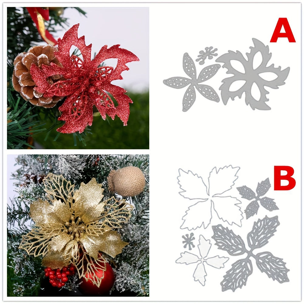 Christmas Floral Decorations Metal Cutting Dies Stencils Paper Art Embossing