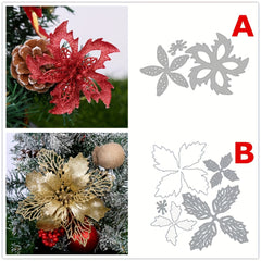 Christmas Floral Decorations Metal Cutting Dies Stencils Paper Art Embossing