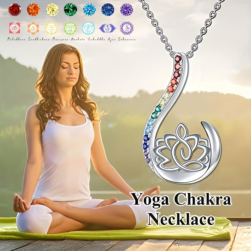 7 Chakra Pendant Yoga Chakra Healing Stone Necklace Women's Energy Balance