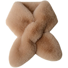 Rex Rabbit Whole Fur Plush Scarf for Men Thickening Cross Scarf