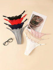 7pcs Lace Thongs Soft & Comfy Stretchy Intimates Panties