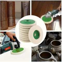 5pcs Green Wool Felt Disc Wheel Pad Buffing Wheel Pad for Angle Grinder