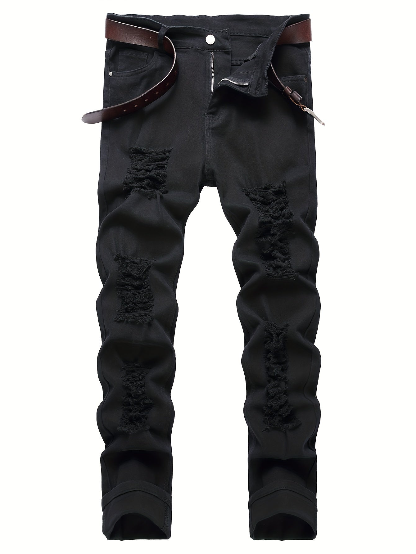 Slim Fit Jeans Mens Straight Leg Stretch Denim Pants