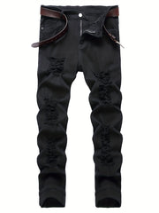 Slim Fit Jeans Mens Straight Leg Stretch Denim Pants