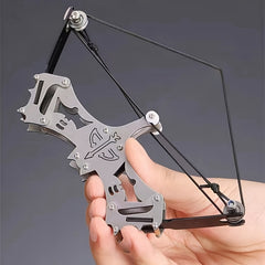 Stainless Steel Mini Bow Decompression Toy with 5 Suction Cup Arrows