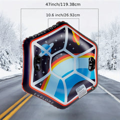 47-inch 119 Snow Tube Inflatable Sled Heavy Duty Snow Pad with Handle