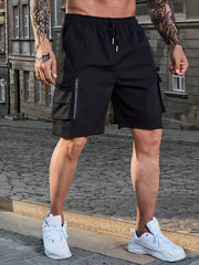 Men's Casual Pocket Waist Drawstring Cargo Shorts For Summer