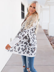 Women's Leopard Print Open Cardigan Sweater
