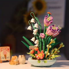 Self Assembling Building Blocks Fragrant Spring Potted Flower Bouquet