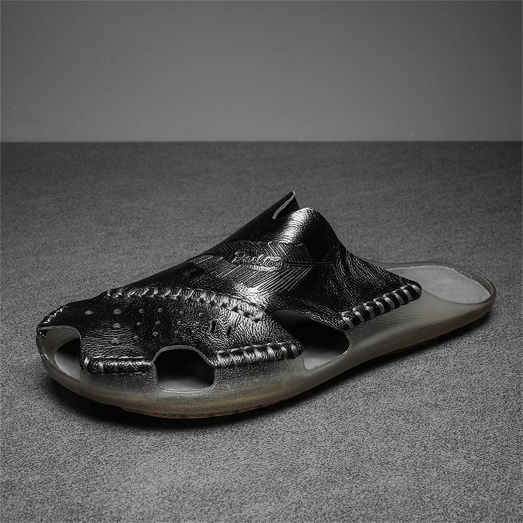 SENBURNY Cowhide Leather Slippers Men's Slip On Sandals Chappal