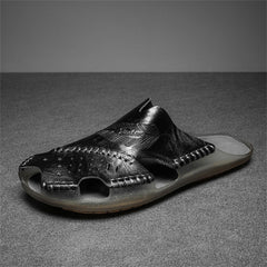 SENBURNY Cowhide Leather Slippers Men's Slip On Sandals Chappal