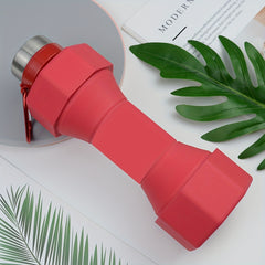 650ml Dumbbell Shaped Water Bottle Silicone Leakproof Cup