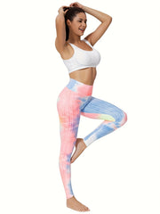Tie Dye High Waist Yoga Leggings Hip Lifting Sports Pants