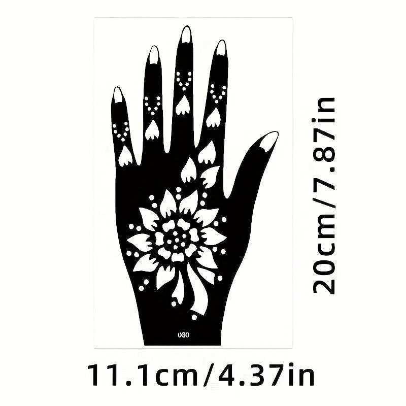 Temporary Tattoo Stencils Long Lasting Waterproof Hand Stencils Self Adhesive