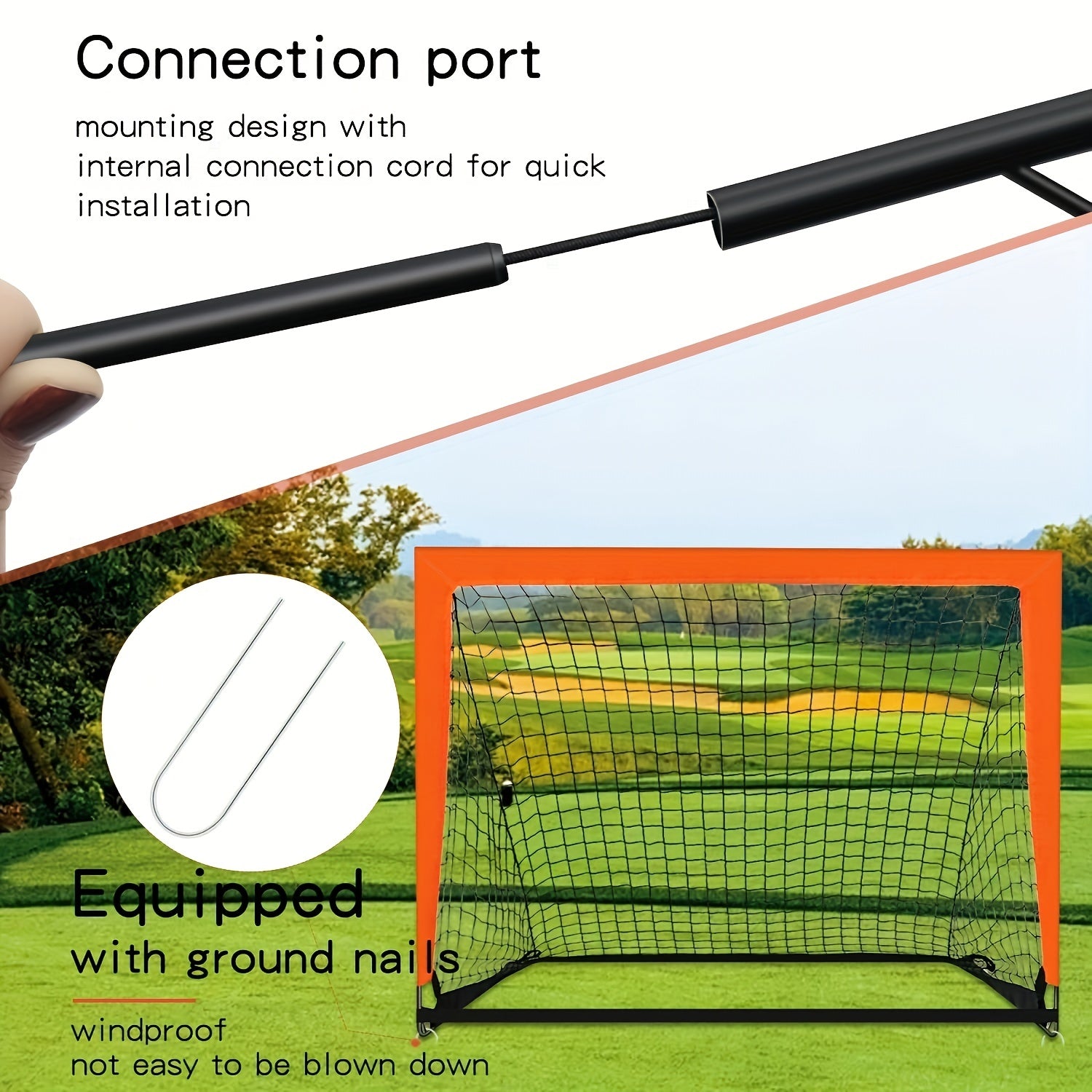 2pcs Portable Soccer Goals Set for Backyard Games & Training