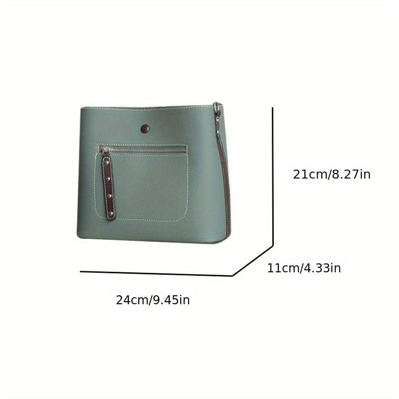 Vintage Style Leather Handbag with Adjustable Strap