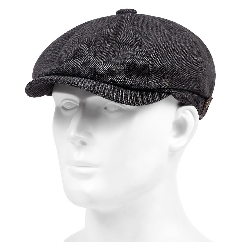 Men's Grain Plaid Vintage Beanie Beret