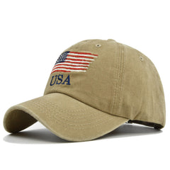 Vintage Baseball Hat American Flag Patch Breathable Mesh Classic