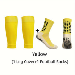 Men's Nylon Blend Breathable Fitness Shin Guards Anti Slip Socks