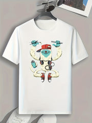 Funny Cartoon Print Men's Graphic T-shirt Summer Casual Comfy Tees