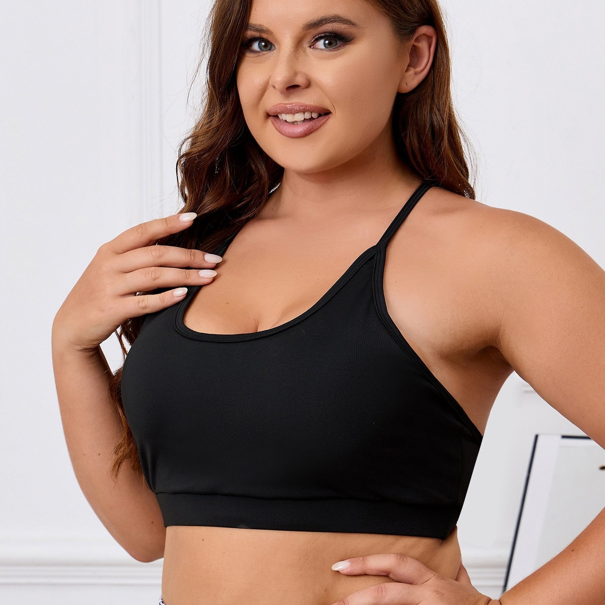 Lace Criss Cross Back Yoga Cami Bra