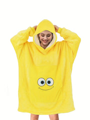 Cartoon Animal Fleece Hooded Wearable Blanket