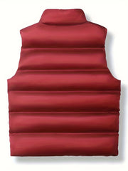 Men's Casual Zipper Pockets Stand Collar Zip Up Vest