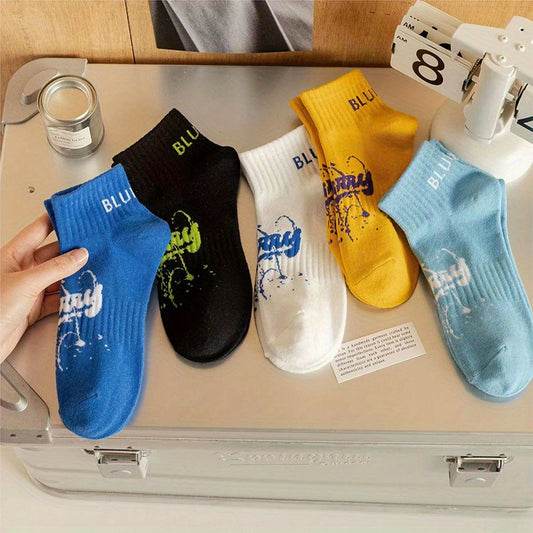 Men's Mid Crew Sport Socks Sweat Absorbing Cotton Blend Comfy Breathable Socks