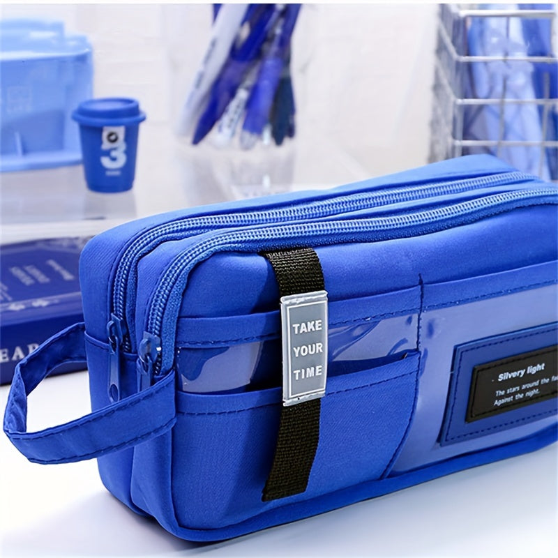 Large Capacity Pencil Case Handheld Stationery Bag for School Office