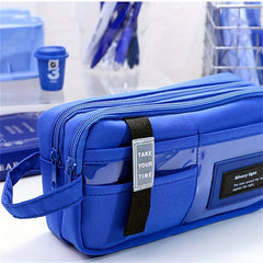 Large Capacity Pencil Case Handheld Stationery Bag for School Office