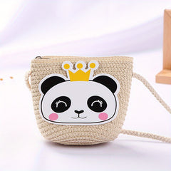Kids Straw Crossbody Bag Lightweight Shoulder Bag Girls