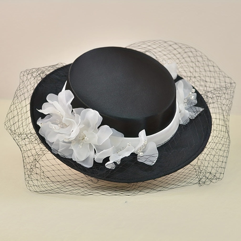 French Style Veil Wedding Hat Fascinator Hats Vintage Tea Party