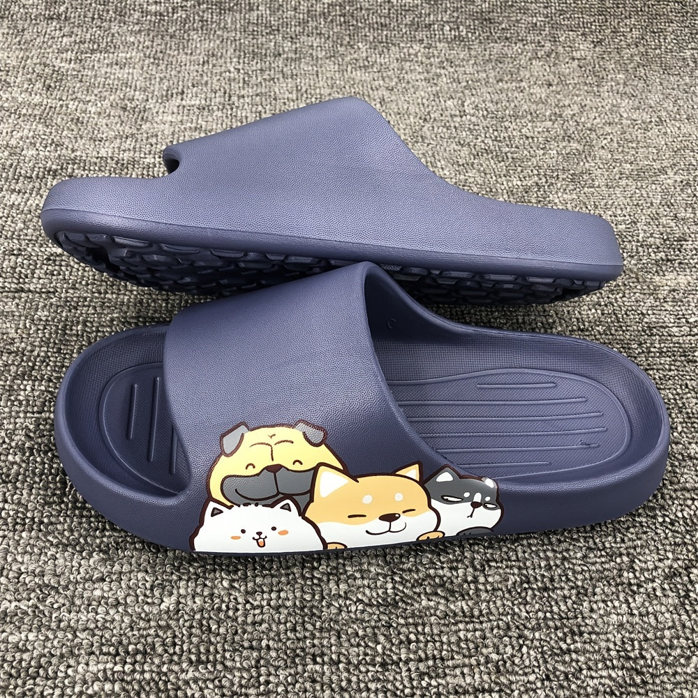 Men's Dog Cartoon Slides Comfortable Lightweight Slippers Indoor Outdoor