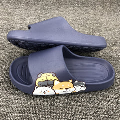 Men's Dog Cartoon Slides Comfortable Lightweight Slippers Indoor Outdoor