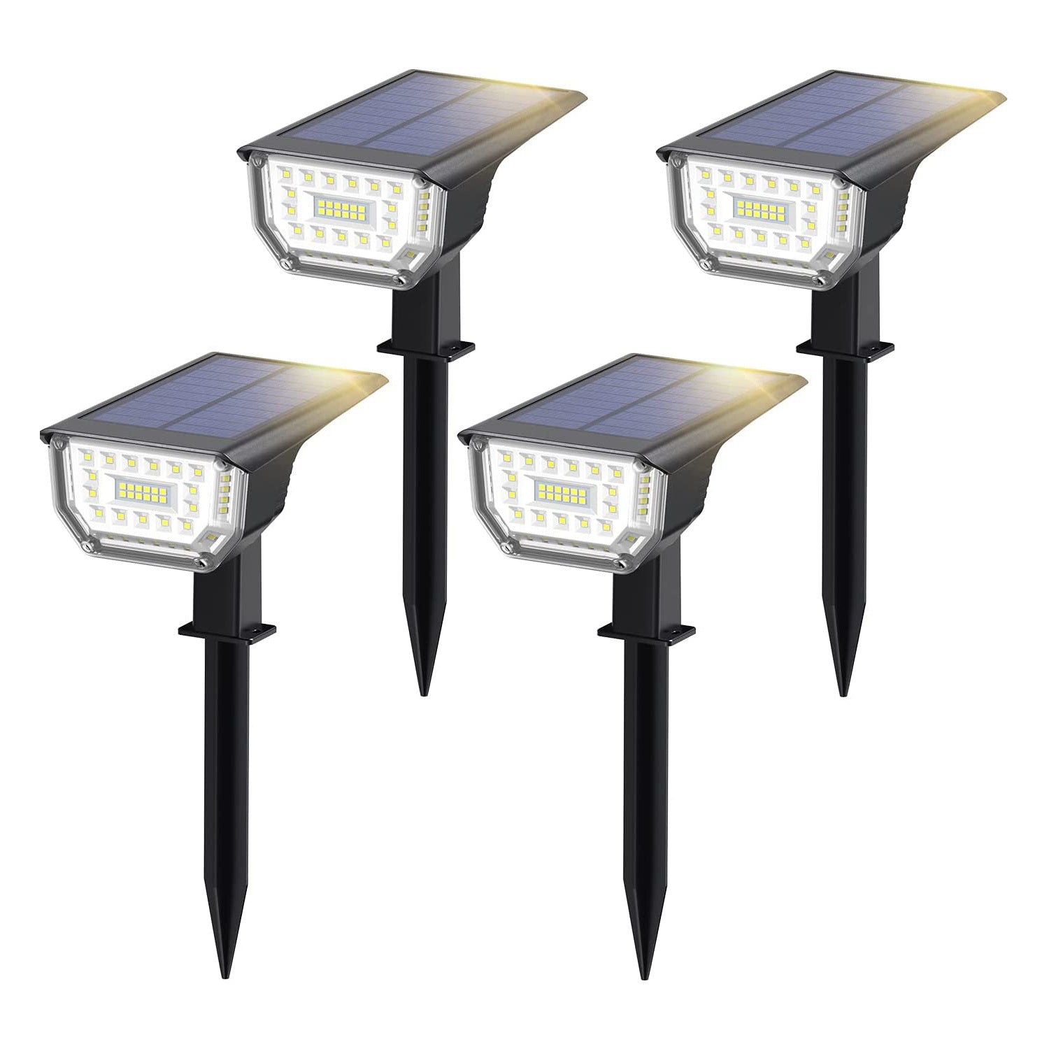 4pcs Solar Lawn Lights Outdoor Waterproof Spotlights 67 LED RGB Floor Lights