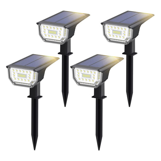 4pcs Solar Lawn Lights Outdoor Waterproof Spotlights 67 LED RGB Floor Lights