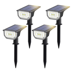 4pcs Solar Lawn Lights Outdoor Waterproof Spotlights 67 LED RGB Floor Lights