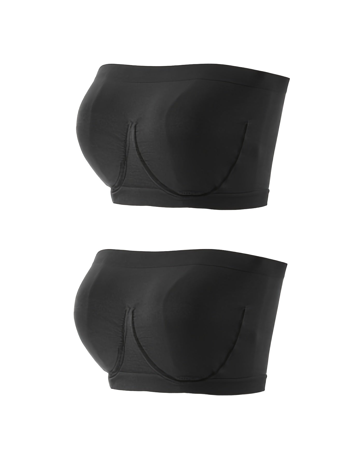 2 Pack Plus Size Tube Bra Set Women's Plain Ruched Wireless Prom Dress Two Piece