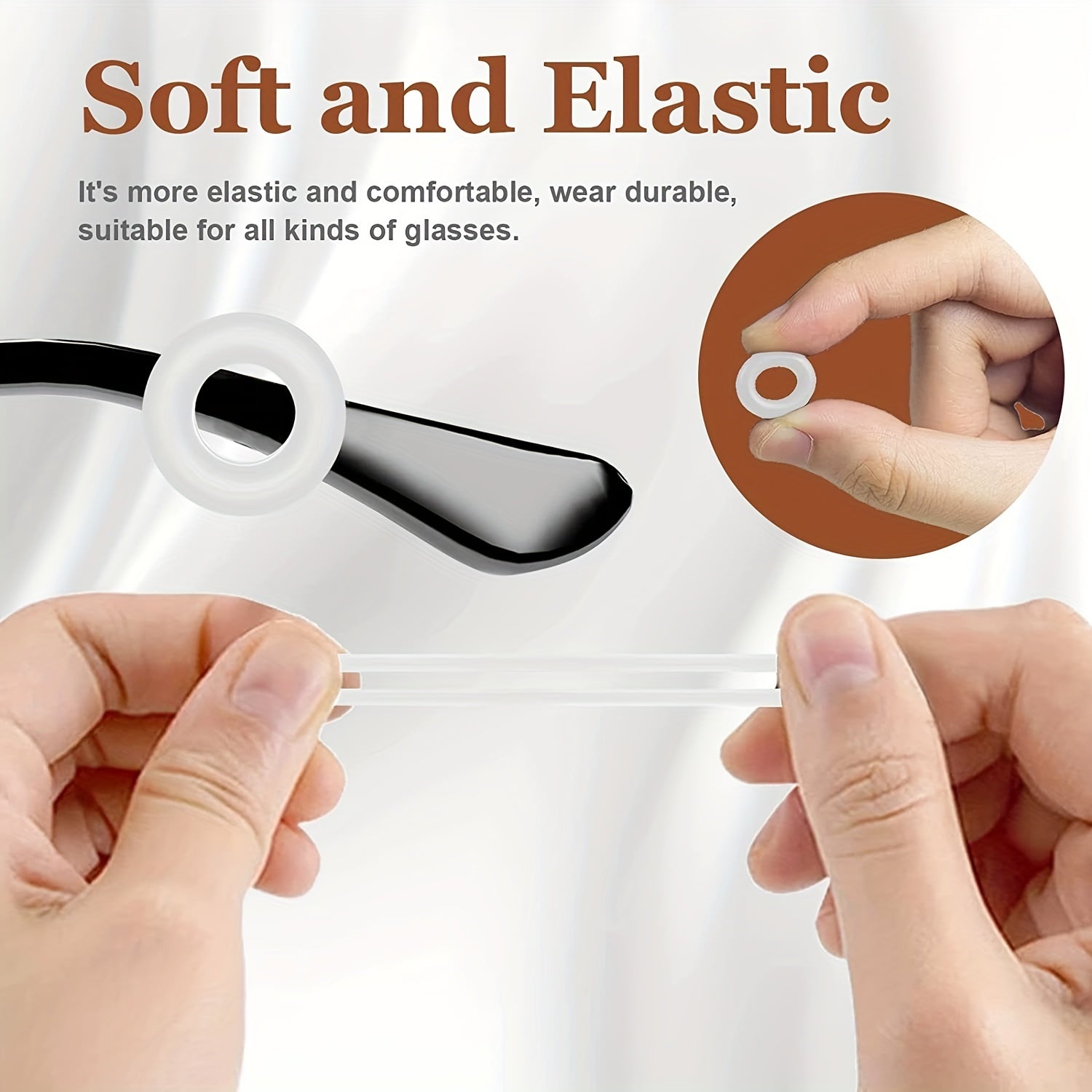 Silicone Glasses Ear Grip Strap Holder Anti Slip for Eyewear - Clear