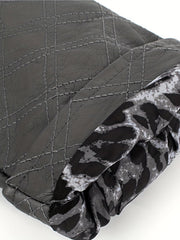 Faux Leather Quilted Jacket Zipper Motor Vintage Long Sleeve
