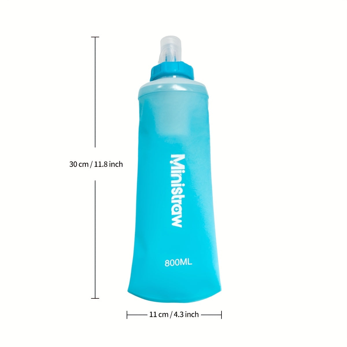 800ml Collapsible Water Bottle w/ Filter BPA Silicone Camping Hiking